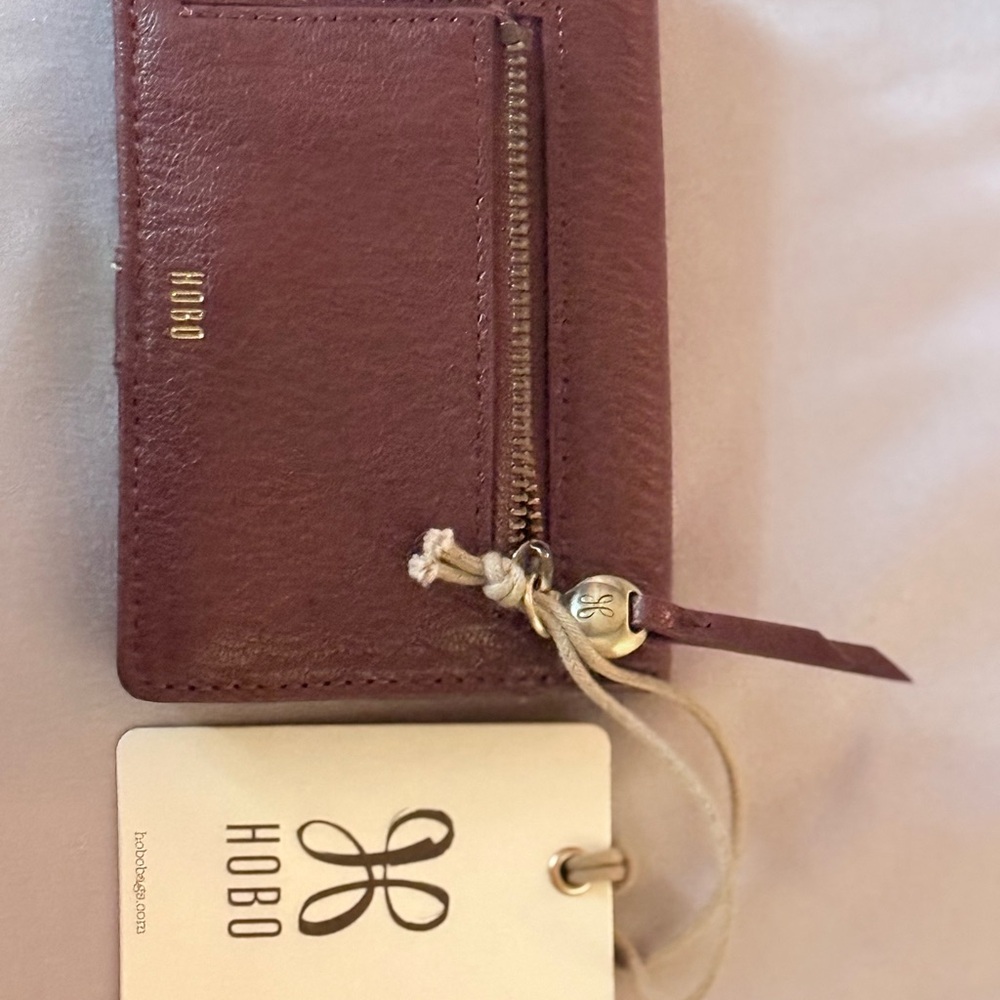 HOBO Plum Leather Key & Card Holder